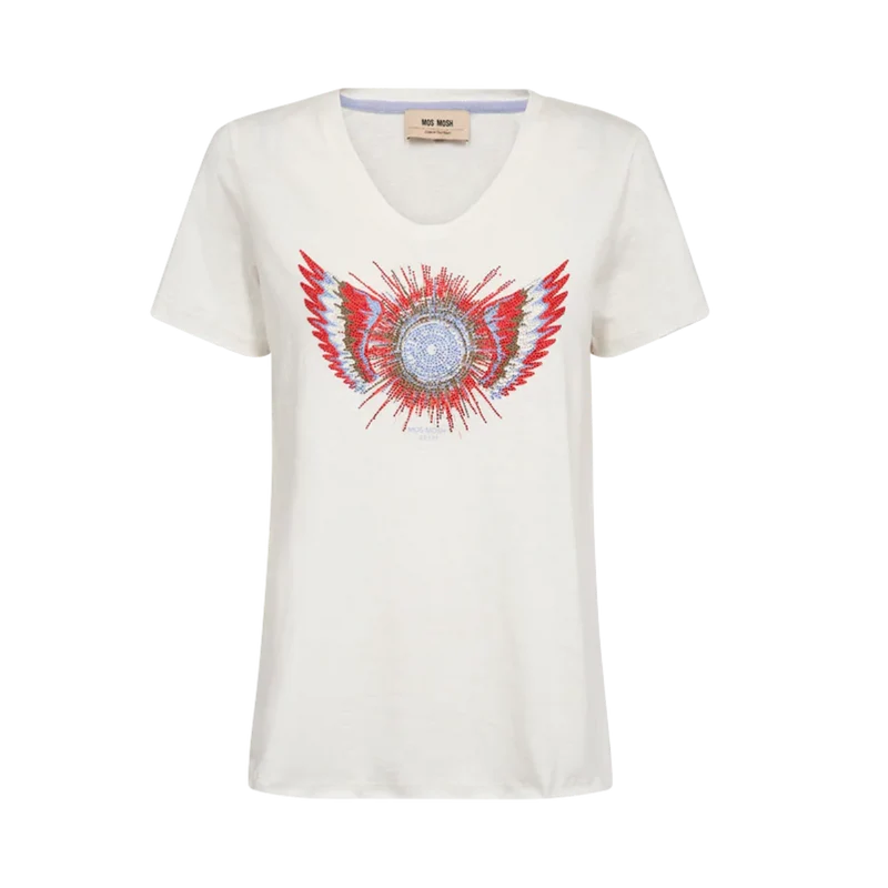 MMRomi Gethi O-SS Glam Tee - Ecru