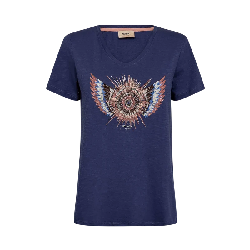 MMRomi Gethi O-SS Glam Tee - Crown Blue