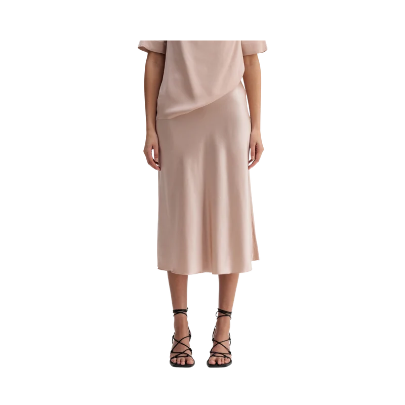 Hana Satin Skirt - Dusty Pink