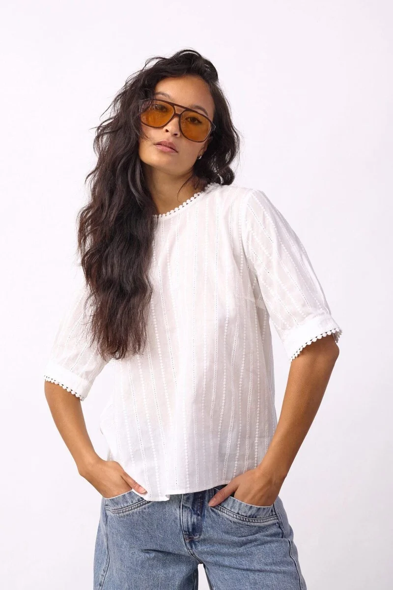 Co´Couture - Bessicc V-Blouse 500191 - 10002 - Off-White