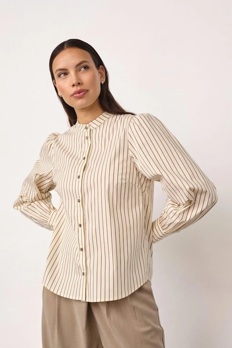 Co´Couture - Sigridcc Stripe Shirt 500198 - 10006 - Bone