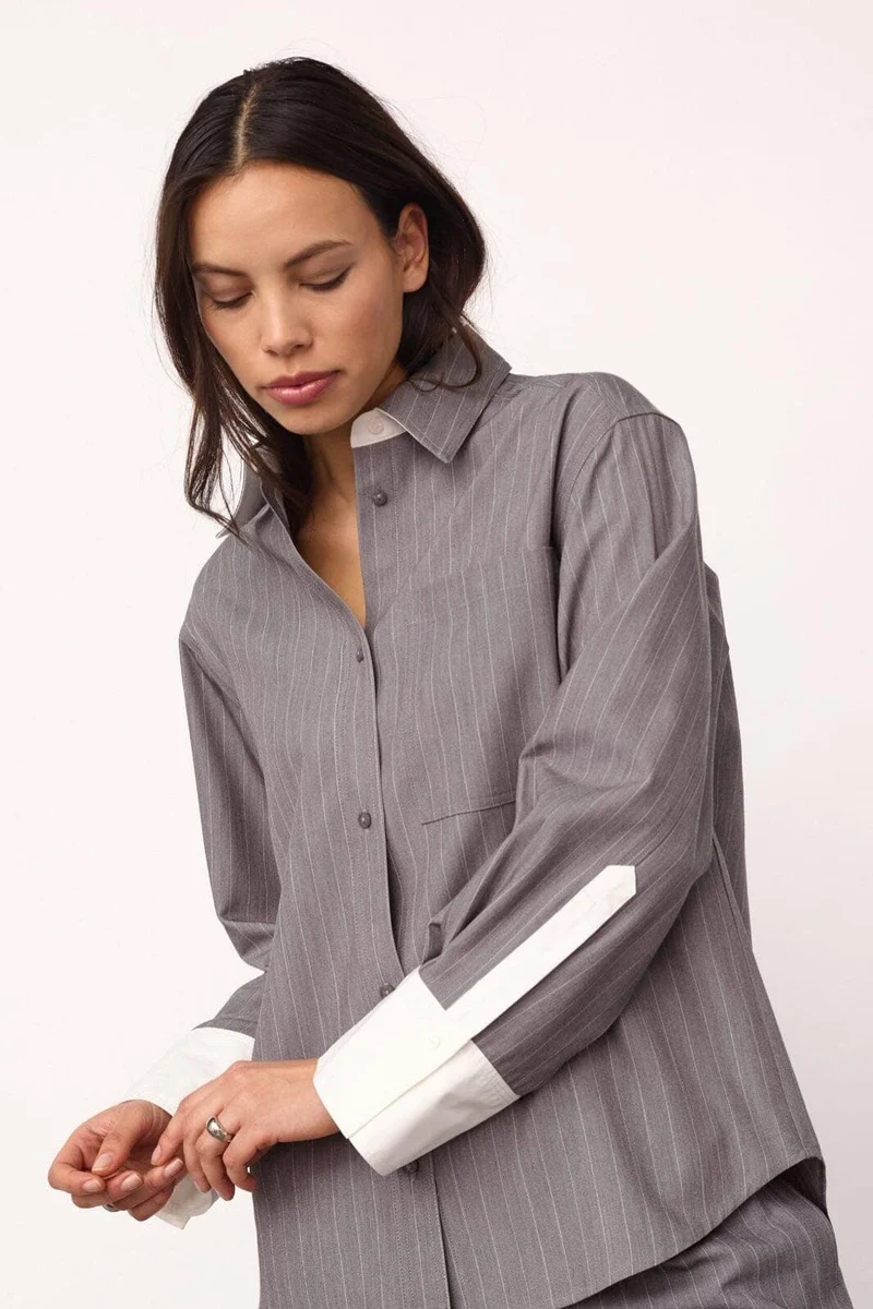 Co´Couture - Pennycc Pin Shirt 500134 - 65003 - Mid Grey