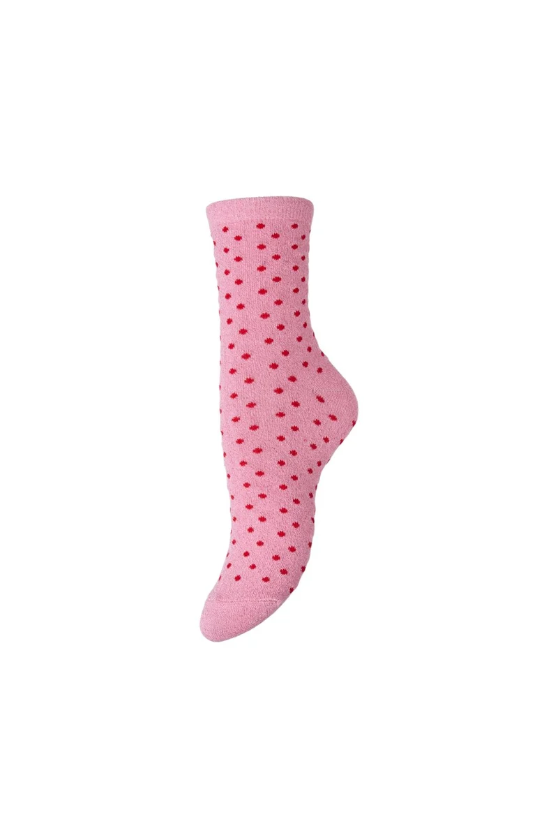 Pieces - Pcsebby Glitter Long Pattern - 5050881 Sea Pink Small Dots In Adrenakine Rush