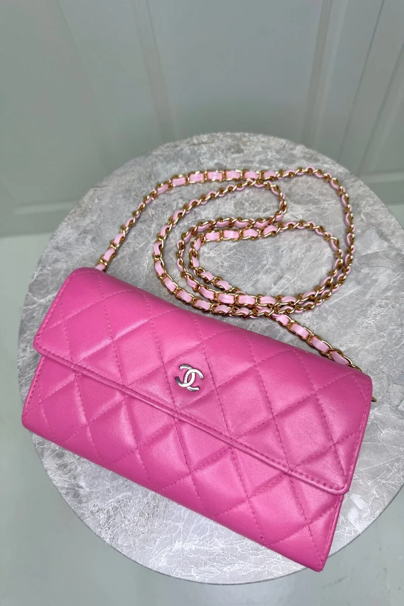 Preloved Vintageline X Molly&My - Chanel Classic Flap Wallet 2 - Pink