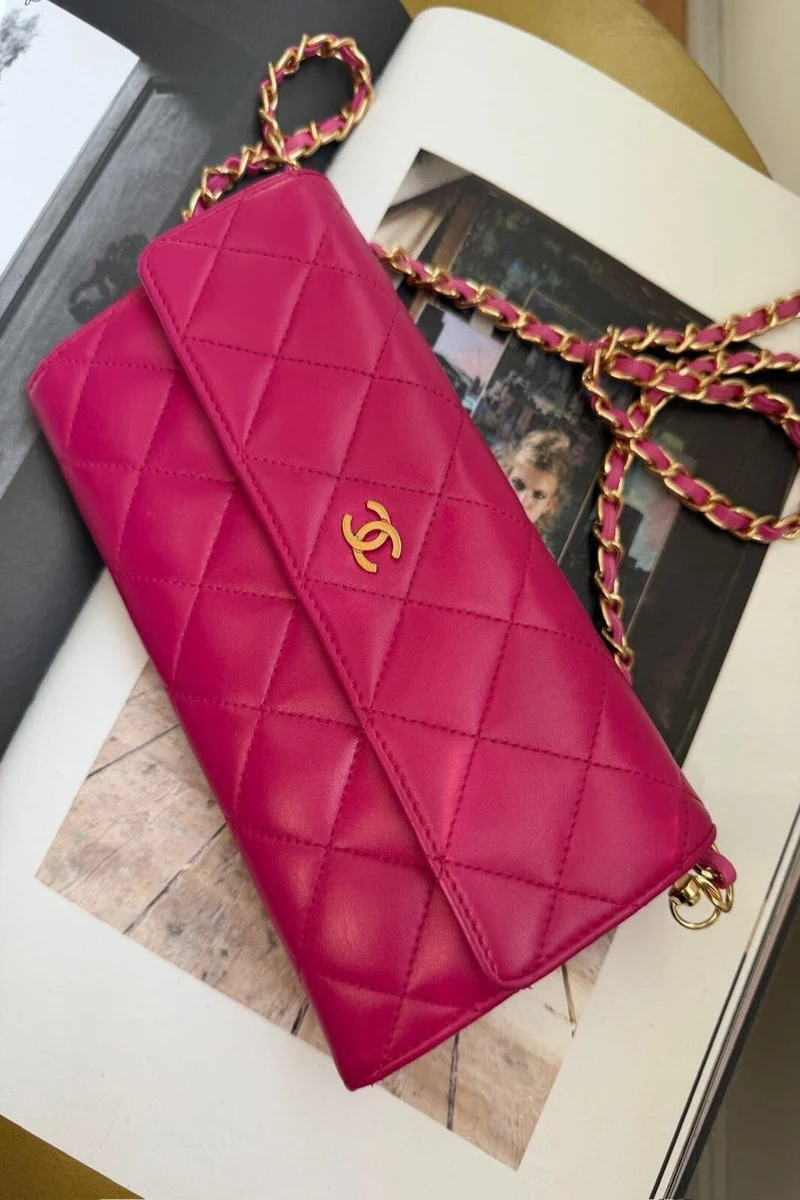 Preloved Vintageline X Molly&My - Chanel Classic Flap Wallet 1 - Pink