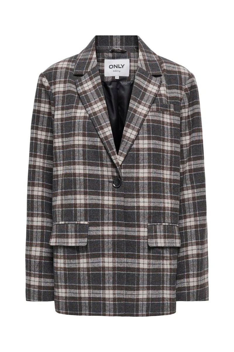 Only - Onlnoelia-Chelsea L/S Check Blazer Tlr - 5113540 Black White
