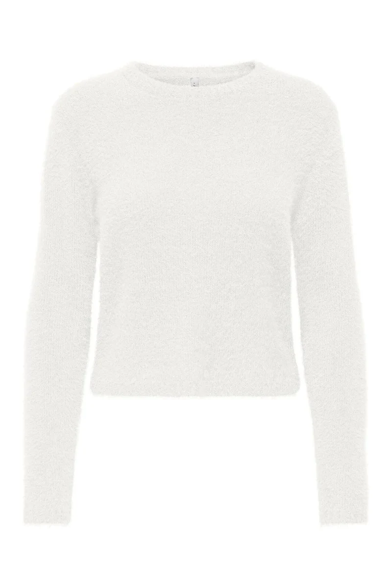 Only - Onlkerry Piumo Ls O-Neck Cc Knt - 5100868 Cloud Dancer