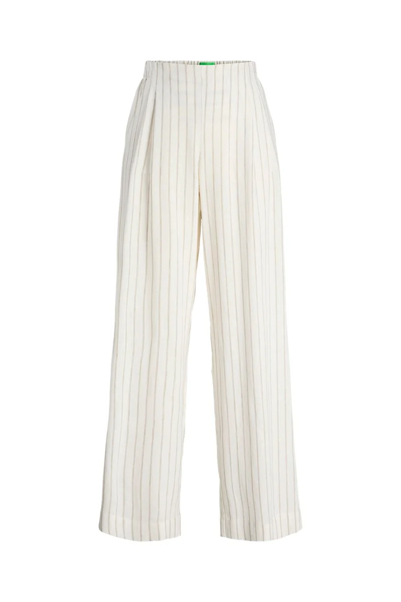 Jjxx - Jxalmira Linen Blend Pant Ln - 4919744 Blanc De Blanc Silver Mink