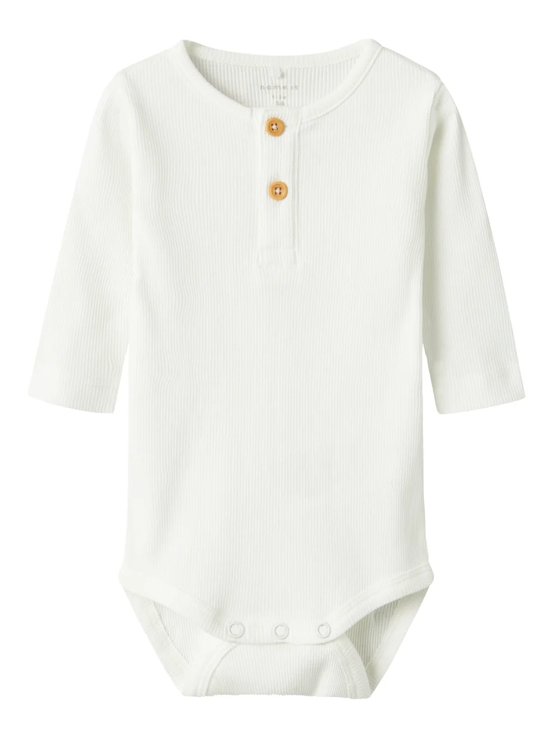 Vit baby body med knappar