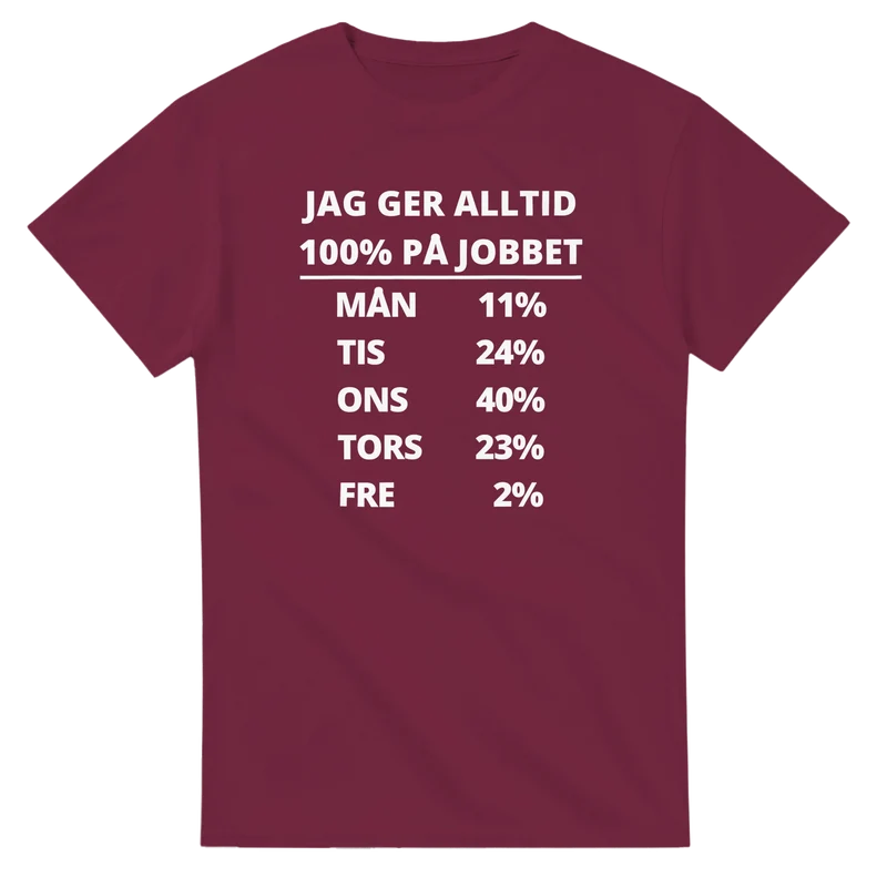 T-shirt - Jag ger alltid 100% på jobbet