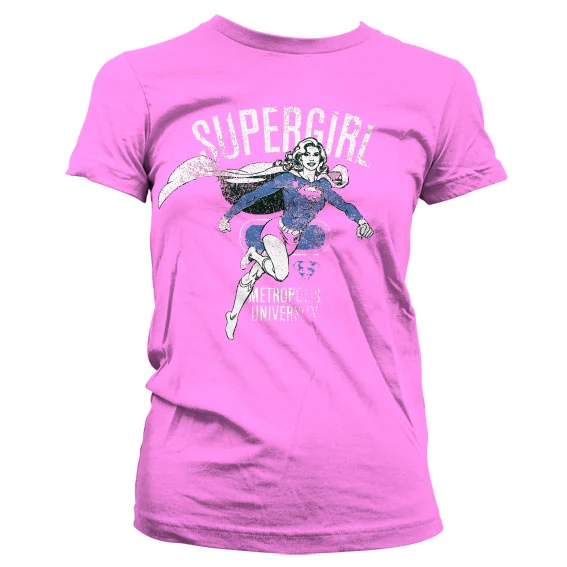 Supergirl Metropolis Distressed Girly T-Shirt