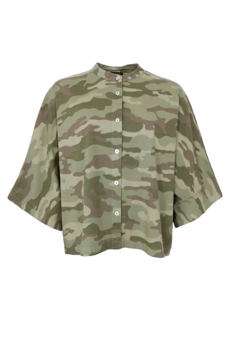 Black Colour - Bcally Loose Shirt 41145 - Camouflage