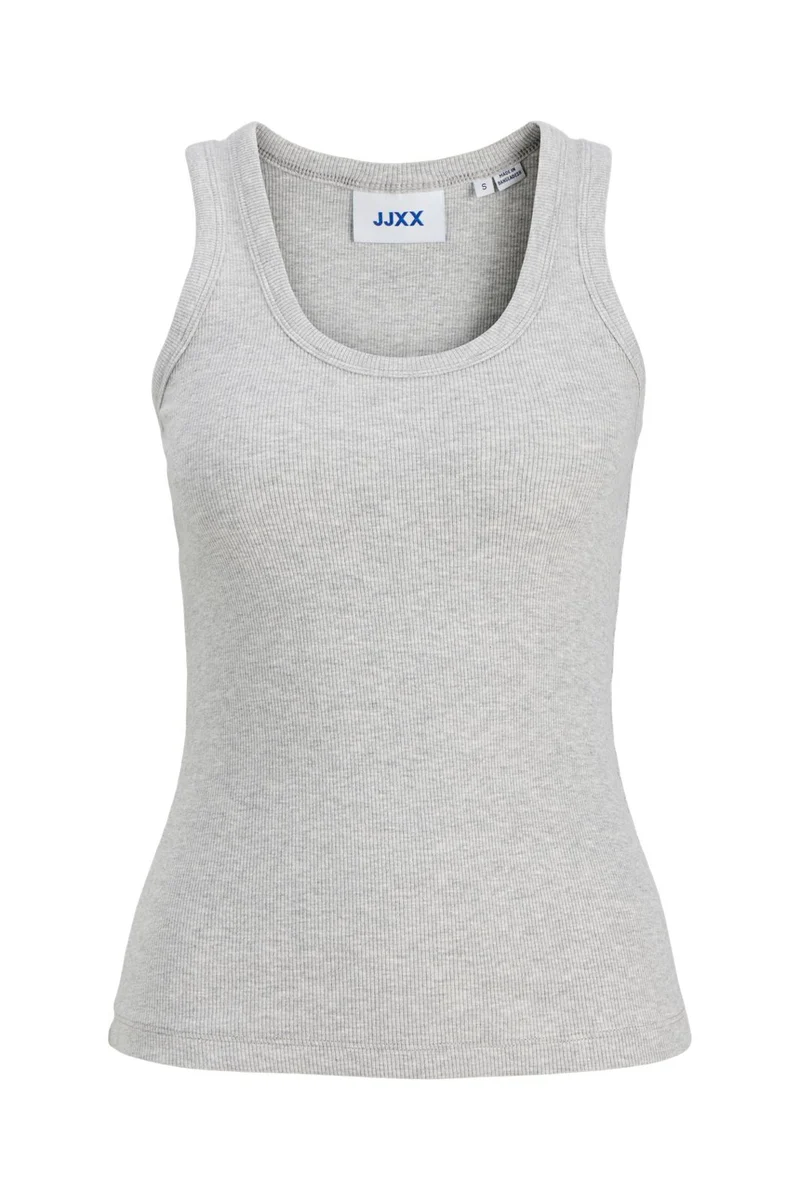 Jjxx - Jxfrida Sl U-Neck Top - 5024072 Light Grey Melange