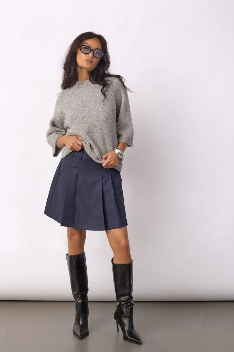 Co´Couture - 34223 Lunacc Pocket Pleat Mini Skirt 500180 - 40007 - Navy