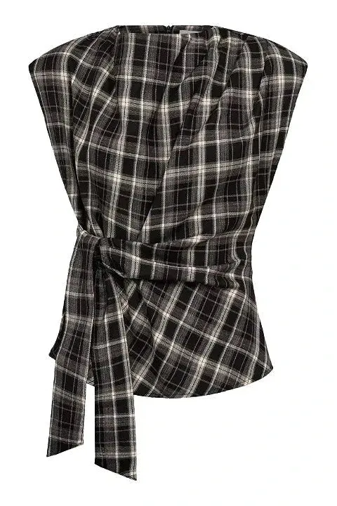 Co´Couture - Dagnycc Check Pleat Top 500070 - 65001 - Black