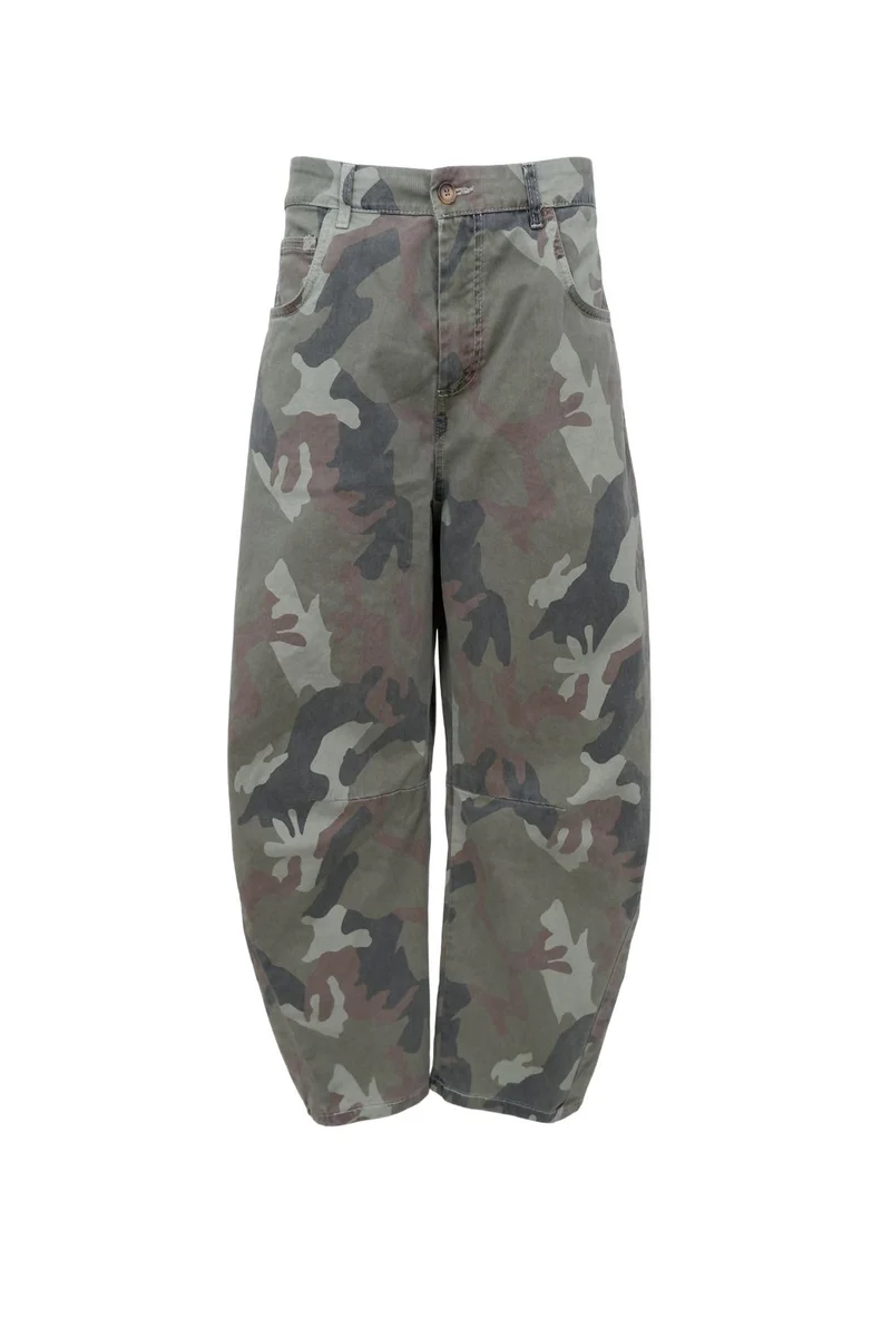 Black Colour - Bcaila Barrel Pant 41330 - Army Camouflage