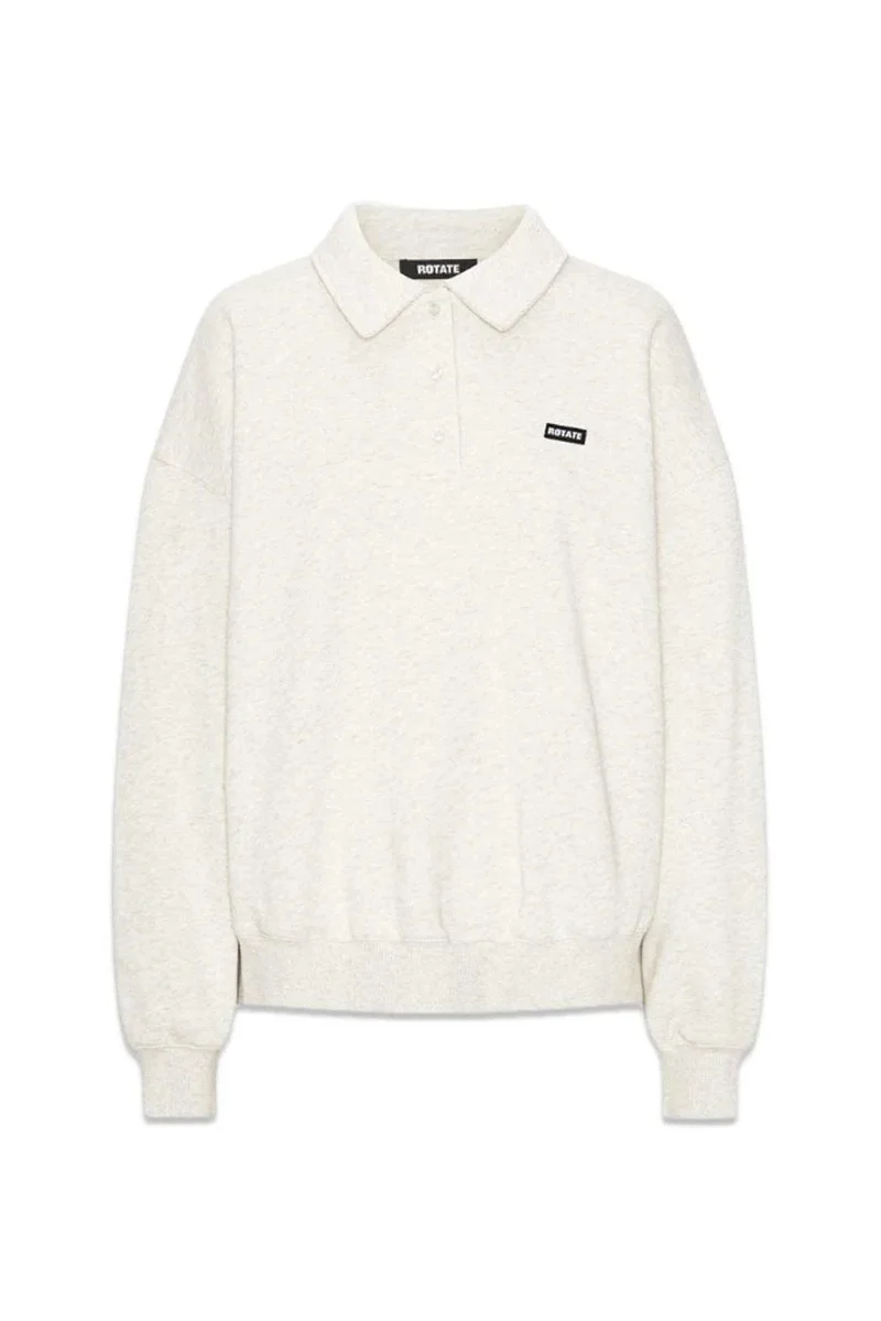 Rotate - Classic Sweat Polo 1163733070 - 3070 White Melange