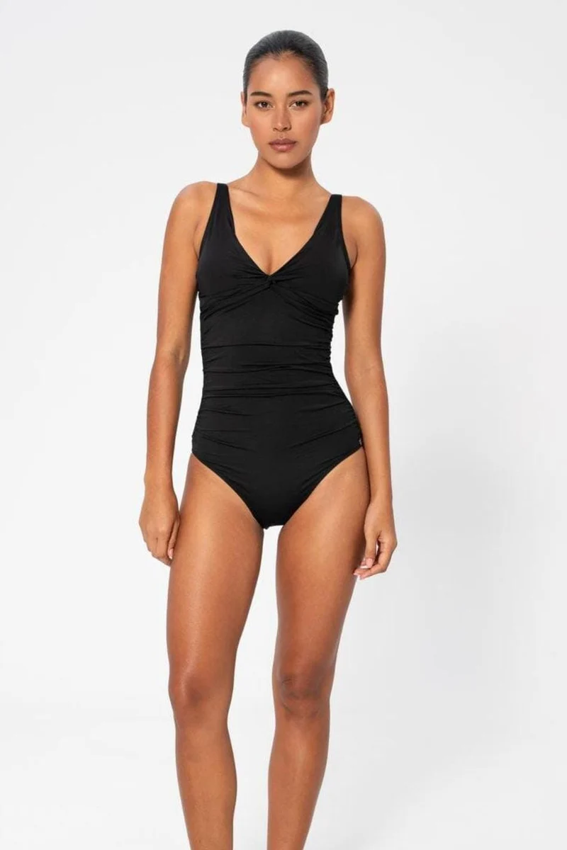 Panos Emporio - Simi Solid Swimsuit Recycled Swimsuit Pews2129 - Black