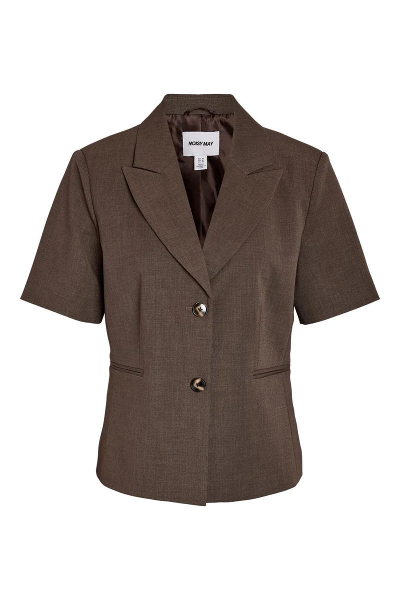 Noisy May - Nmmonna Fitted S/S Blazer - 5115568 Chocolate Brown