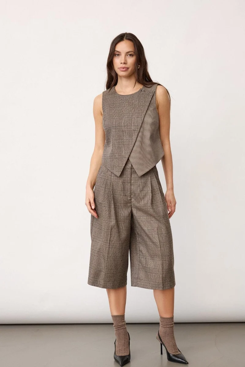 Co´Couture - Veyacc Check Bermuda 500143 - 20002 - Brown