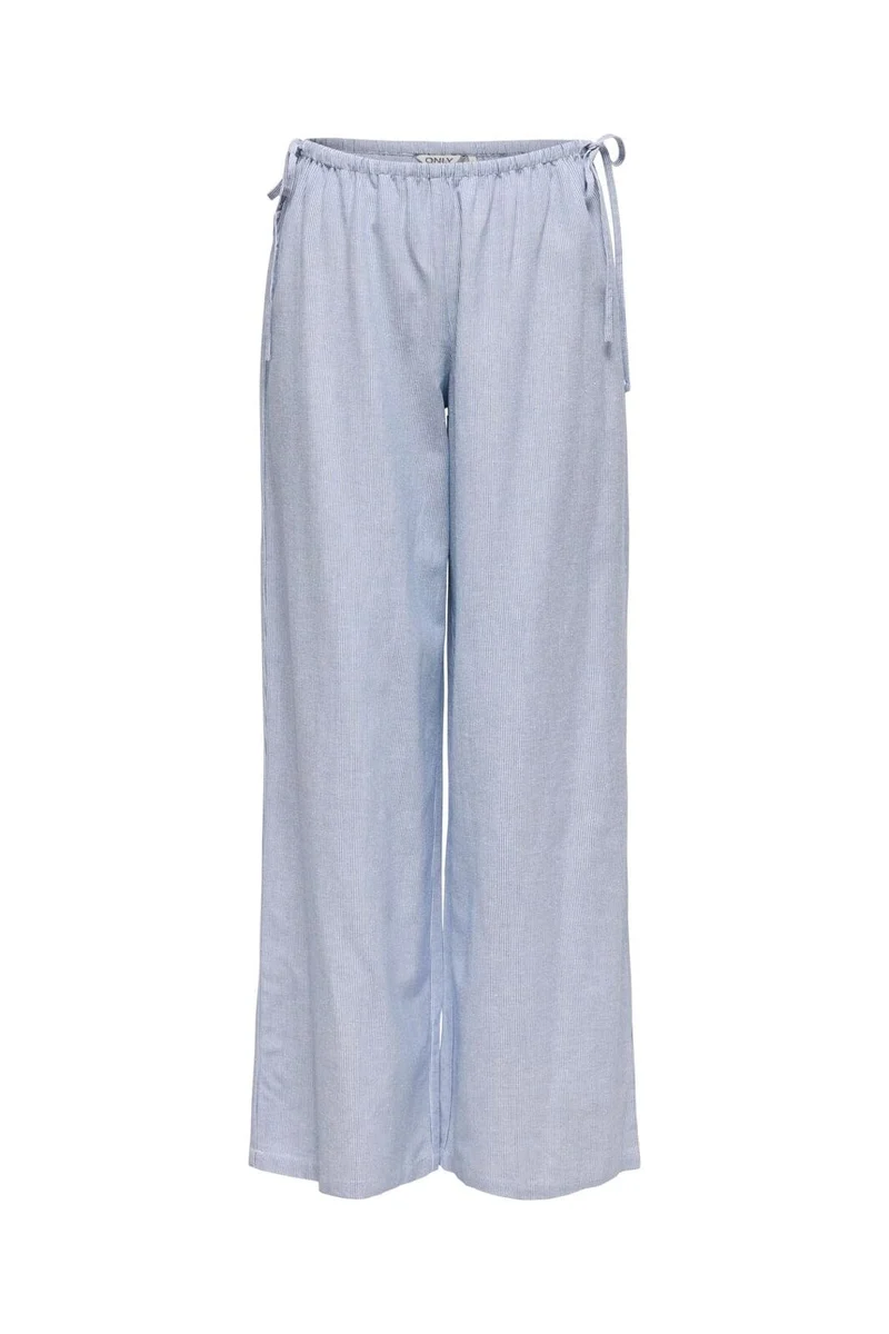 Only - Onlnata Life Bow Wide Stripe Pant - 4759970 Bright White W Regatta
