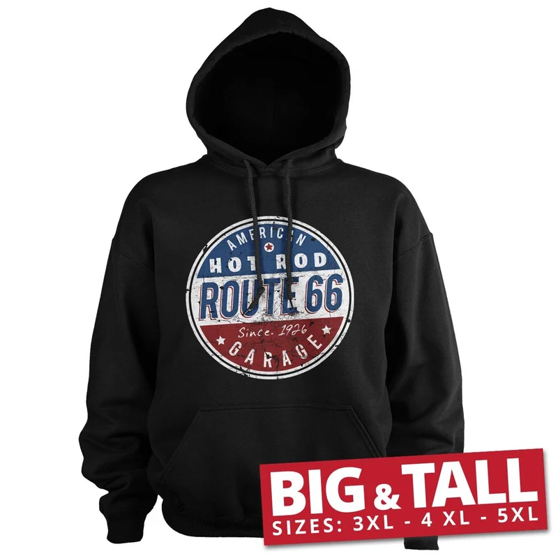 Route 66 - Hot Rod Garage Big & Tall Hoodie