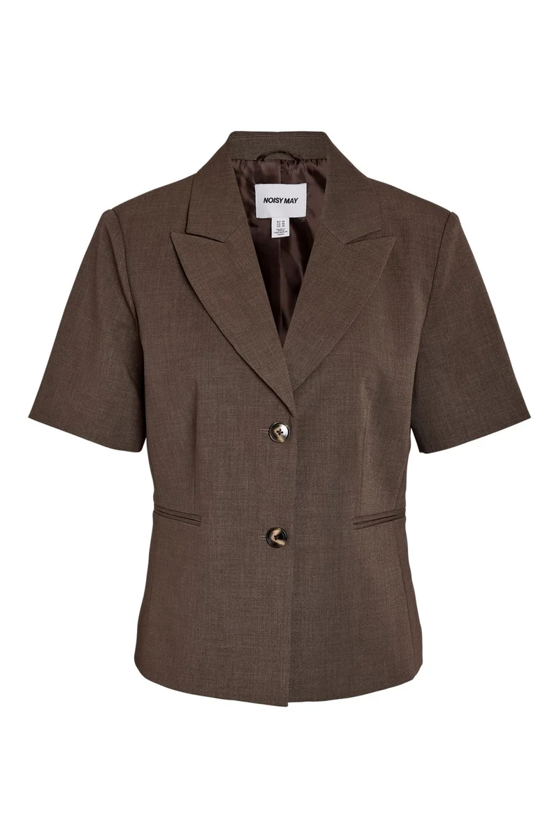 Noisy May - Nmmonna Fitted S/S Blazer - 5115568 Chocolate Brown