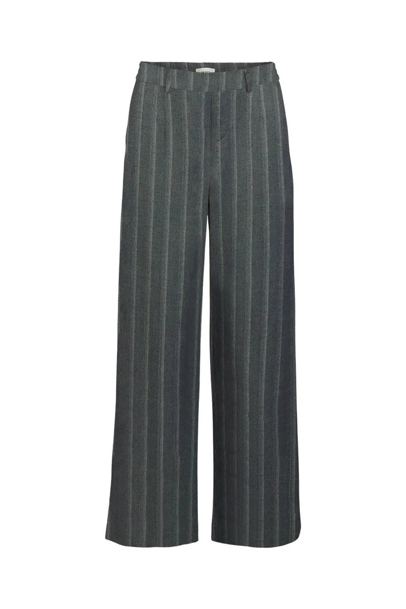 Object - Objlisa Wide Pant - 5091318 Medium Grey Melange Blurred White