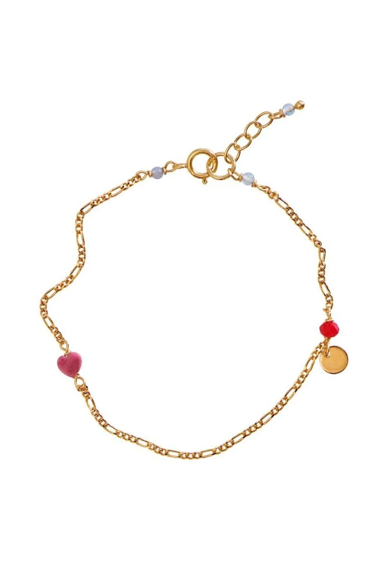 Stine A - Harlequin Bracelet - Pink Heart - 3234-02-Os