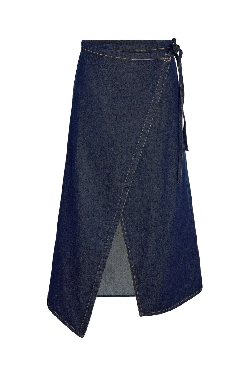 Noisy May - Nmlark Long Wrap Skirt Tnt/17 - 5201948 Dark Blue Denim