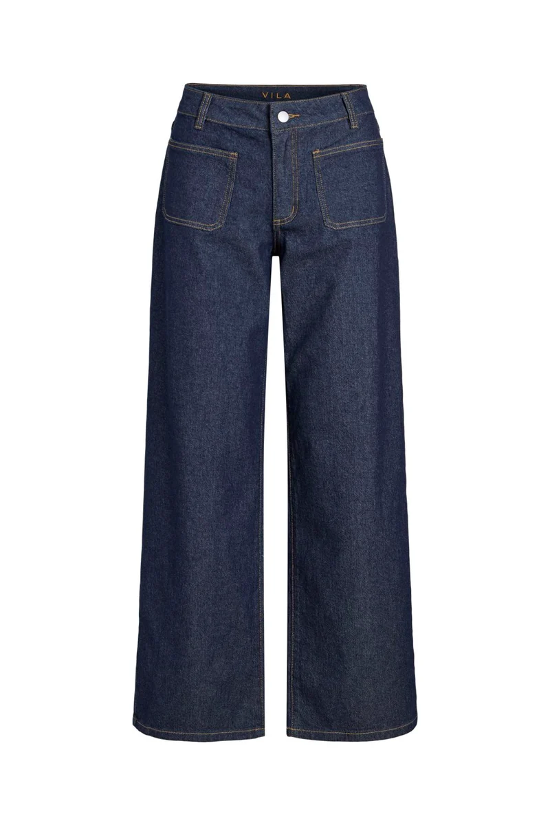 Vila - Viflorie Rio Rw Wide Pocket Jeans - 5121935 Dark Blue Denim