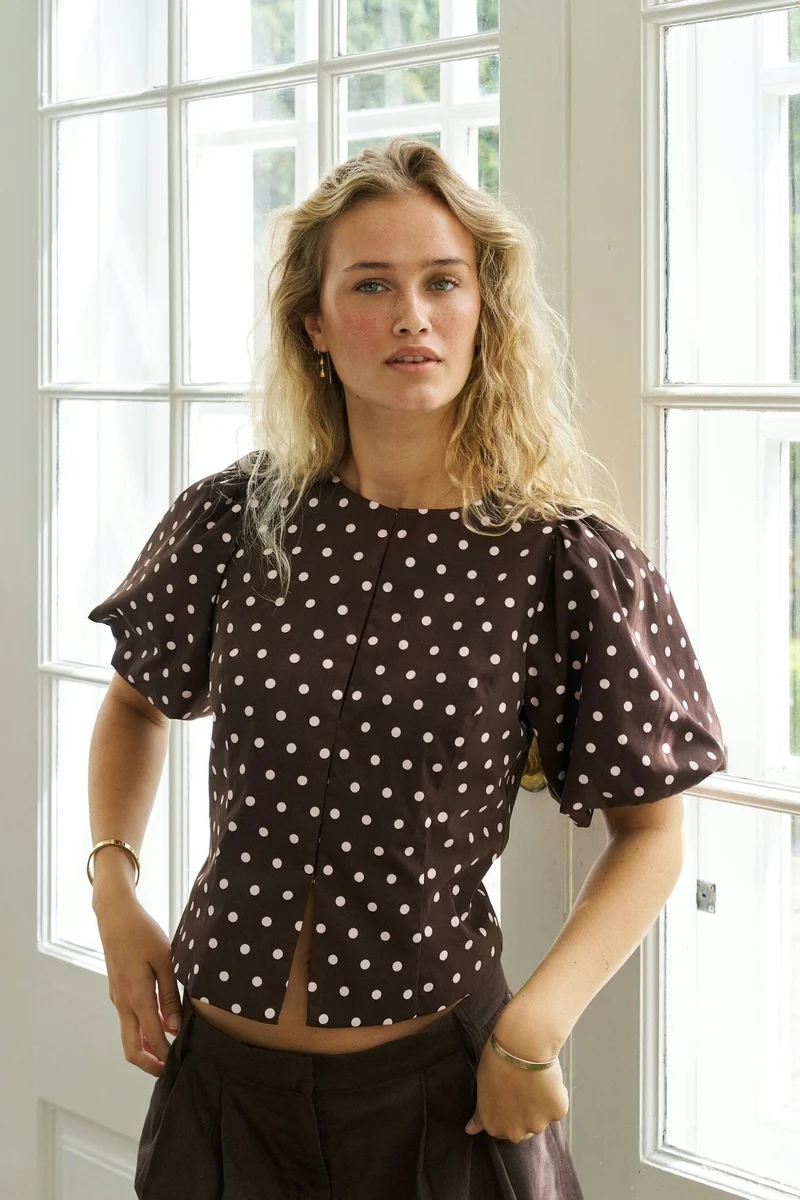 Neo Noir - Anela Dot Blouse 167821 - 210 - Brown