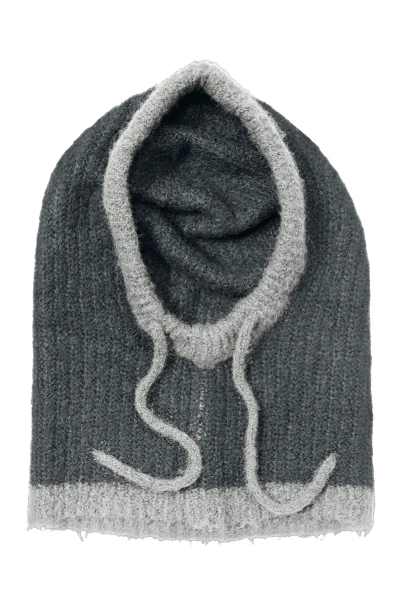 Object - Objmilu Knit Balaclava - 5173226 Medium Grey Melange Light Grey