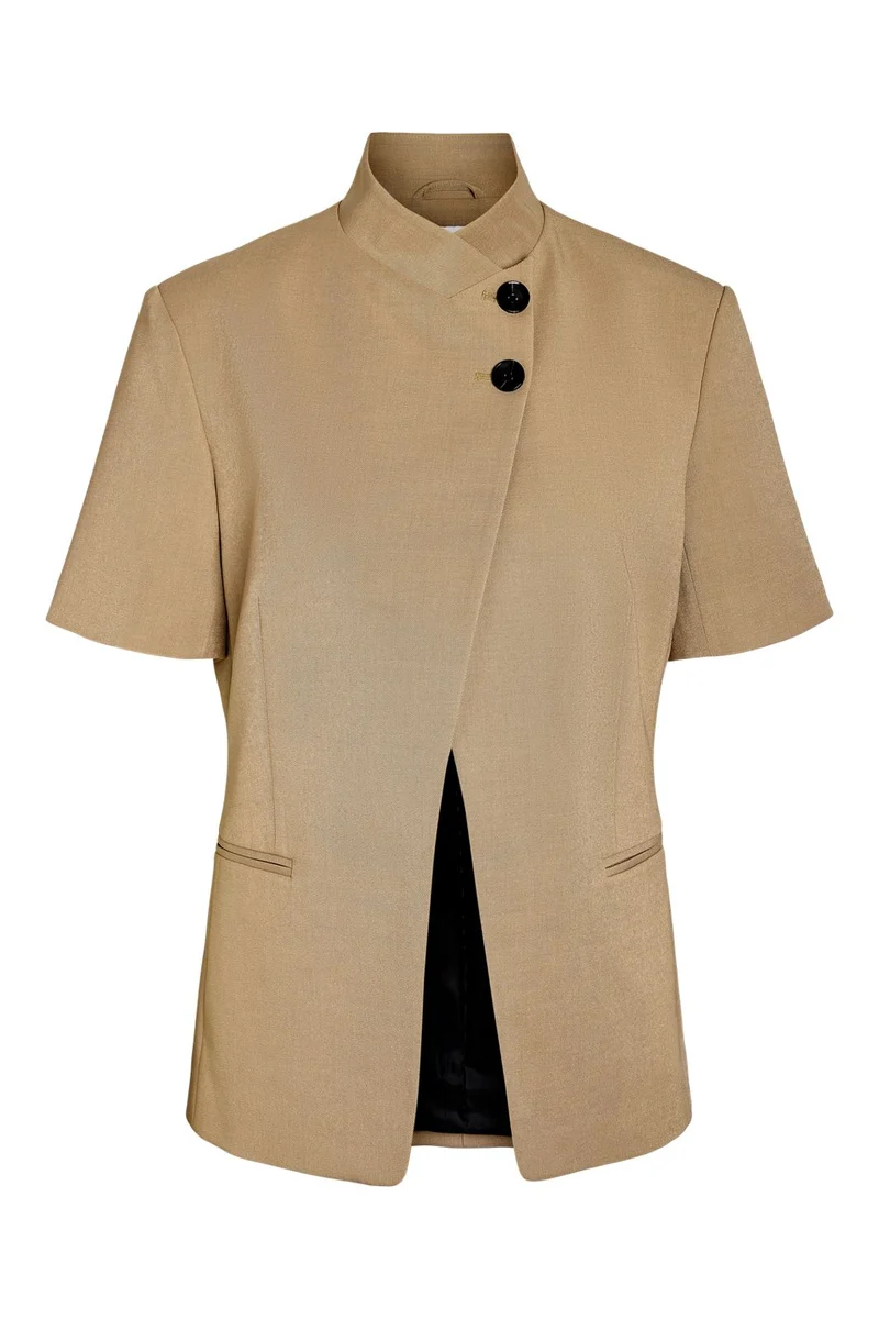 Noisy May - Nmmonna S/S Stand Collar Blazer - 5189375 Fossil