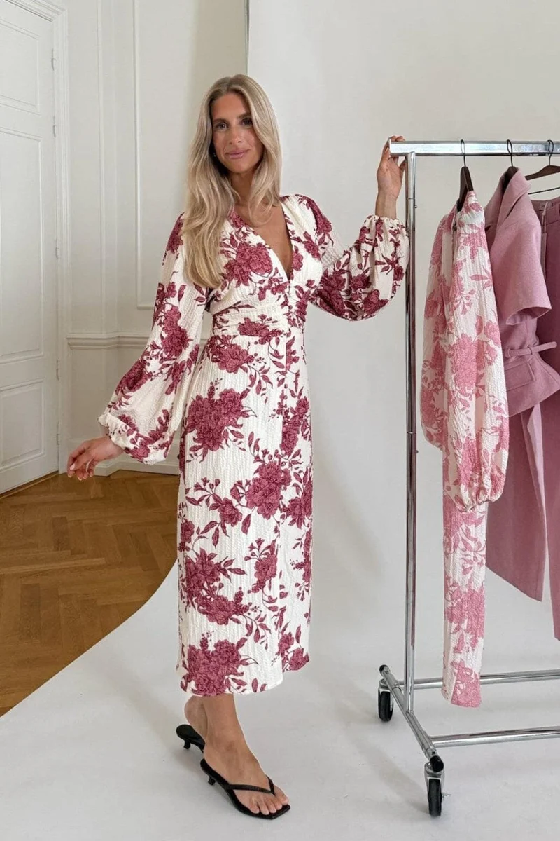 BYIC x Molly&My - Adaic Long Dress A23983 - Bordeaux Toile Print