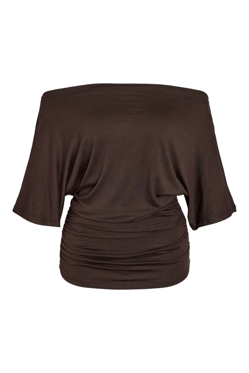 Noisy May - Nmjune One Shoulder Top - 5111565 Chocolate Brown