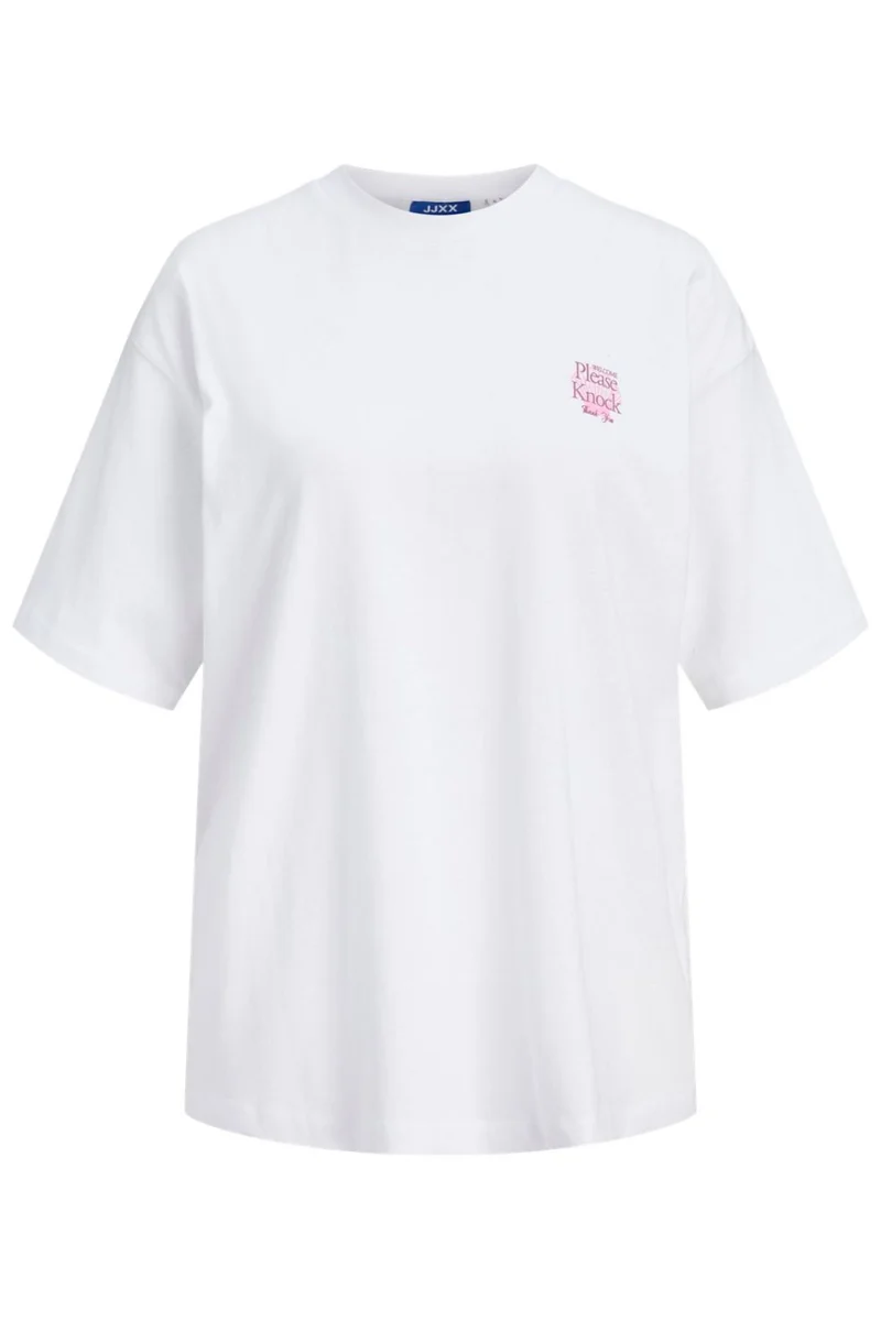 Jjxx - Jxmillow Loose Ss Tee Sp326 - 5014262 Bright White Please Knock