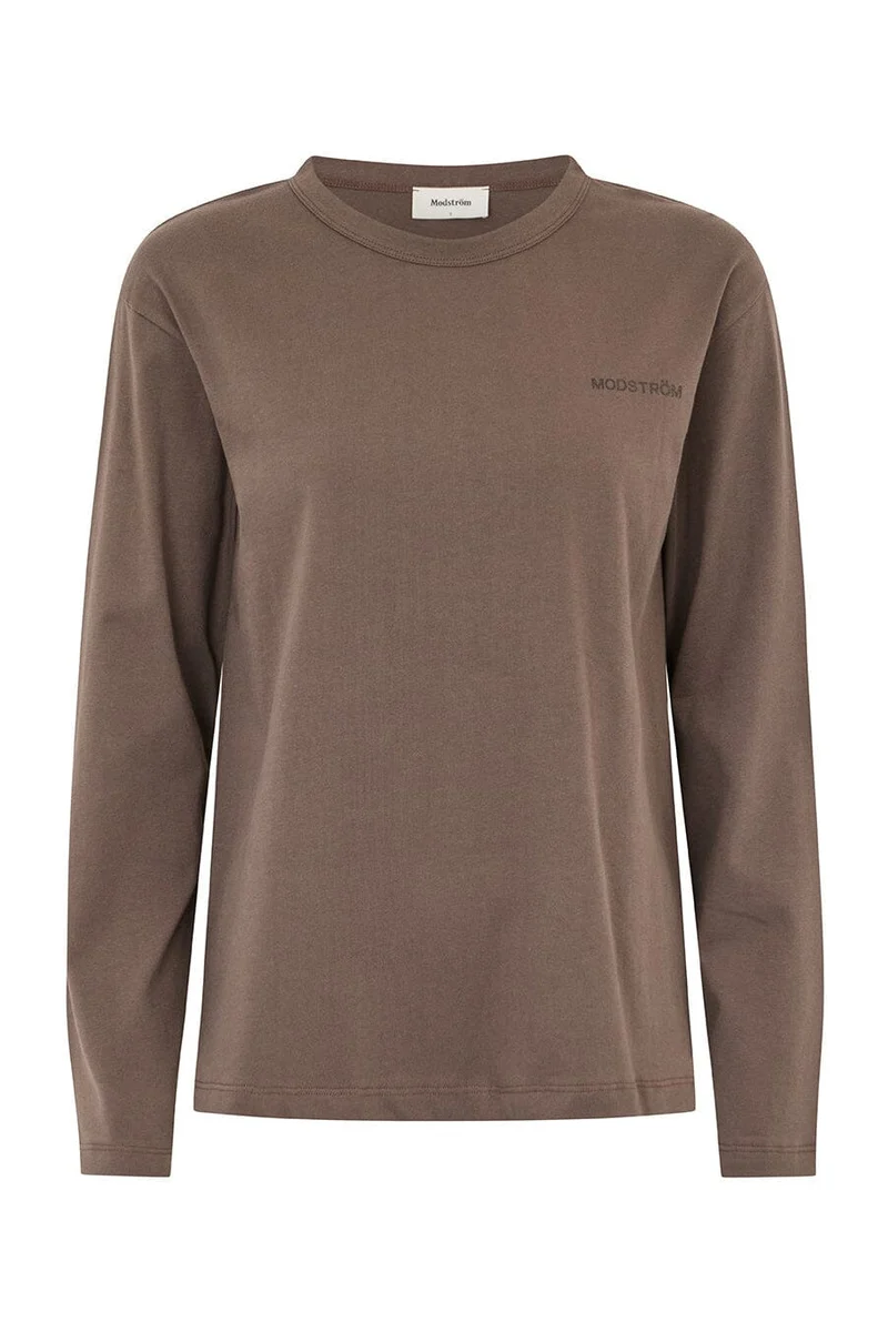 Modström - Hellenmd Logo Ls T-Shirt 59828 - 5508 - Seal Brown