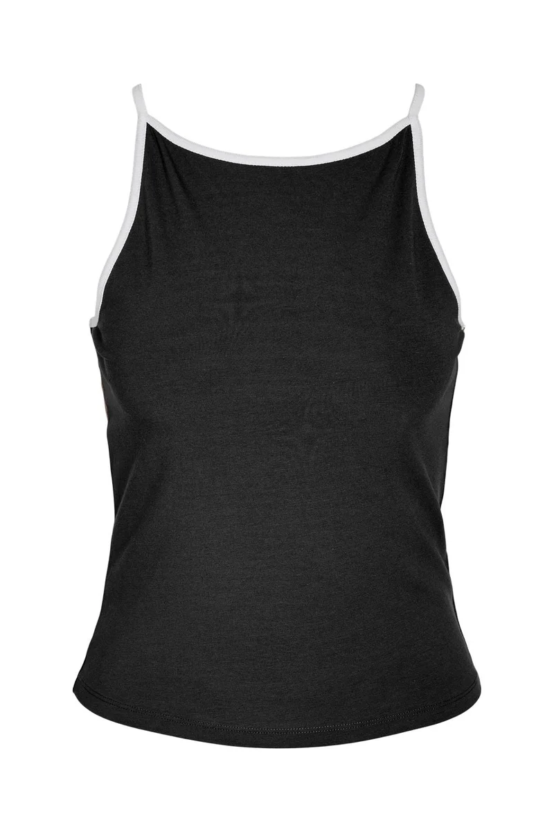 Noisy May - Nmella Singlet Contrast Tank Top Tnt/18 - 5212134 Black White Piping