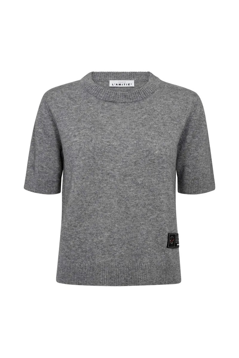 Haute L'Amitié - Cash Ss O-Neck Hl10197 - Light Grey Melange