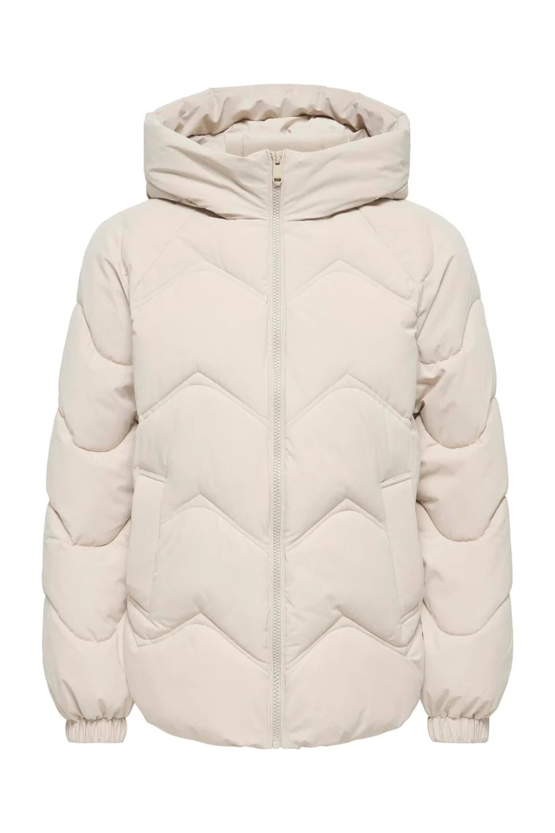 Jdy - Jdypower Short Hood Puffer Hab - 5040844 Silver Lining