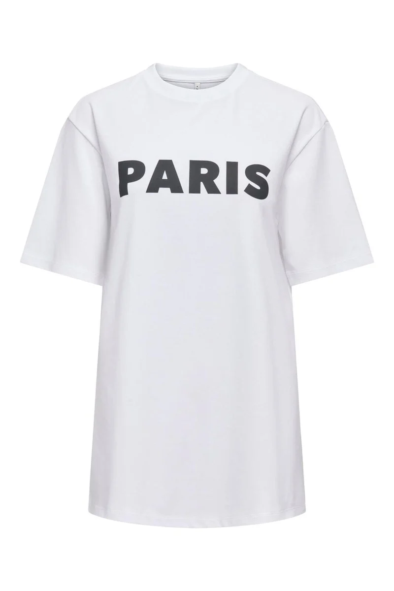 Only - Onlsuperior S/S O-Neck Long Top - 5085177 Bright White Paris