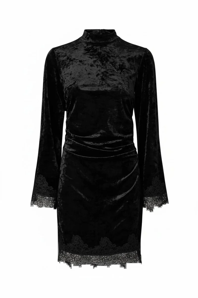 Yas - Yasvellia Ls Short Lace Dress.- - 5159891 Black