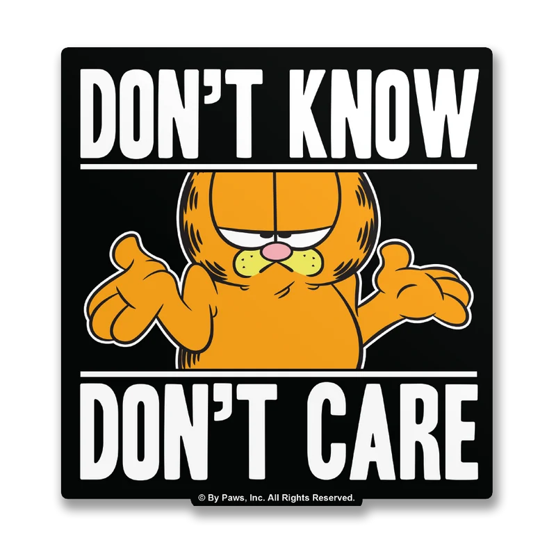 Garfield - Don't Know, Don't Care Sticker