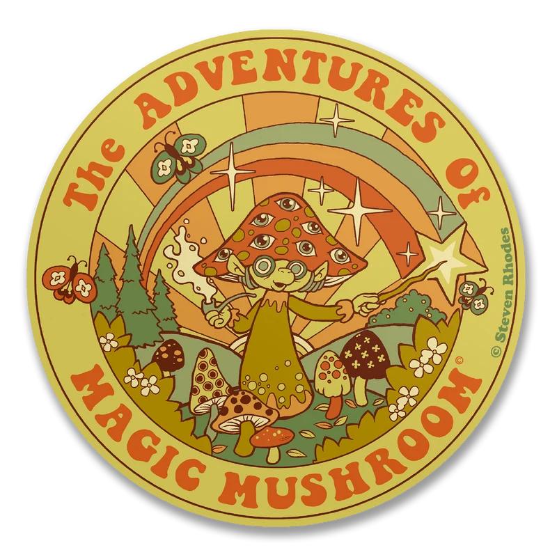 Steven Rhodes - The Adventures Of Magic Mushroom Sticker