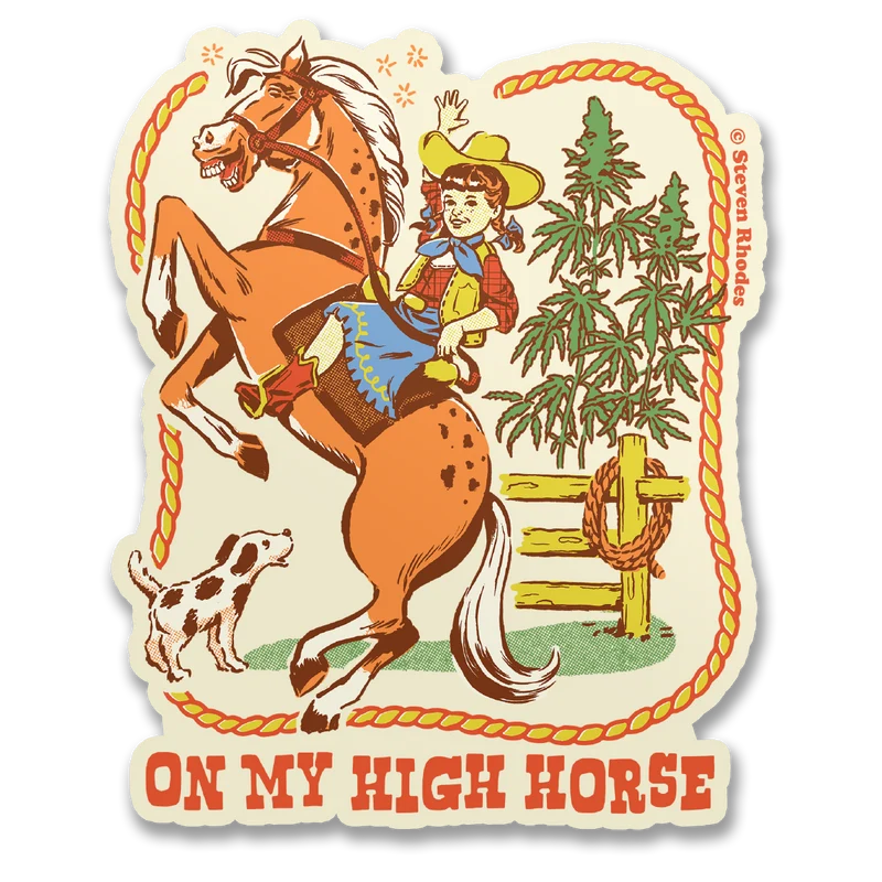 Steven Rhodes . On My High Horse Sticker