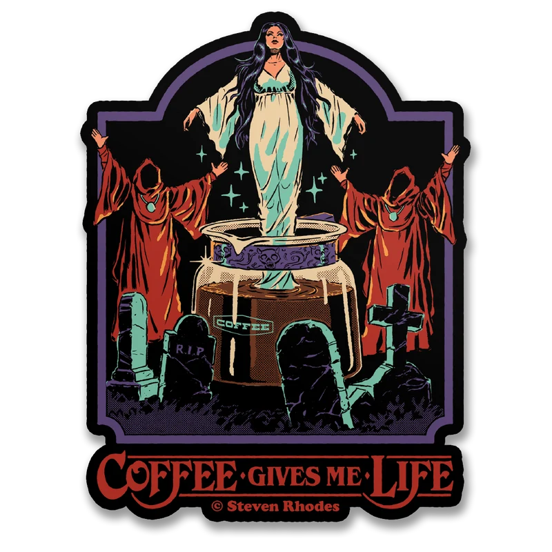 Steven Rhodes - Coffee Gives Me Life Sticker