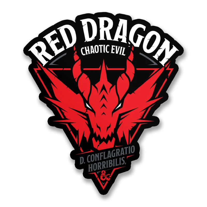 Red Dragon - Chaotic Evil Sticker