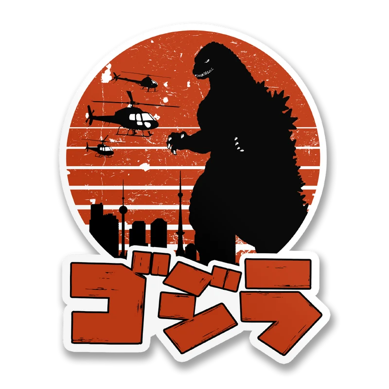 Godzilla Japanese Logo Sticker
