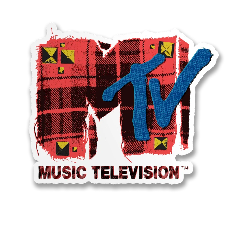 MTV Plaid Logo Sticker